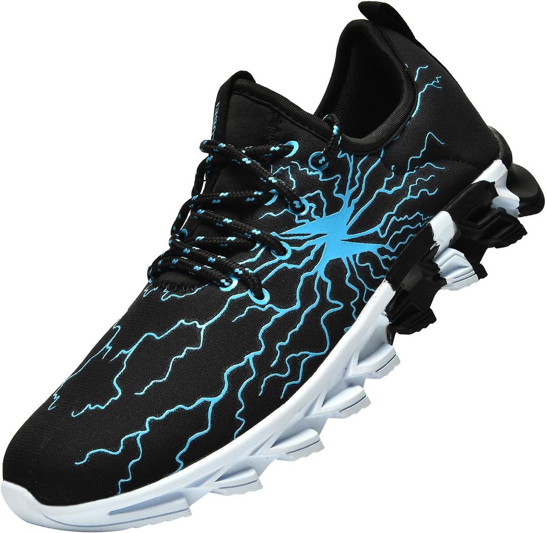 YTRXM Little/Big Boys Running Sneakers Lightweight Slip on Tennis Shoes (3 Big Kid, Blue)