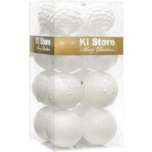 KI Store Large White Christmas Balls 4-Inch Shatterproof Christmas Ball Ornaments Decorations for Xmas Tree Wedding Party Home Decor