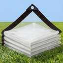 Clear Tarp 8x12ft Heavy Duty 8 Mil Vinyl Waterproof, UV & Tear Resistant with Rust-Proof Grommets for Chicken Coop, Greenhouse, Patio & Porch Enclosure