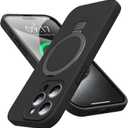 Mag-Ring Designed for iPhone 15 Pro Max Case, Liquid Silicone [Moisturizing Factor] Extreme Soft Slim Phone Case with Stand [Compatible with MagSafe] for 15 Promax 6.7 inch Men Women, Black