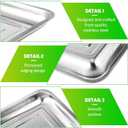 FillTouch 10 Pcs Stainless Steel Seed Starter Tray, Stainless Metal Garden Trays, Nursery Seedling Pots for Collection Transplantation & Propagation Flats, No Drain Holes(15.8 x 11.8 x 1.4 Inch)