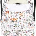 CARUILI Winter Car Seat Cover Baby Girl Boy, Warm & Windproof Infant Carseat Cover Canopy Protect Baby from Cold Weather, Plush Fleece, Woodland Animals