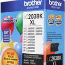 Brother Genuine High Yield Black Ink Cartridges, LC2032PKS, Replacement Black Ink Two Pack, Includes 2 Cartridges of Black Ink, Page Yield Up To 550 Pages/Cartridge, LC203