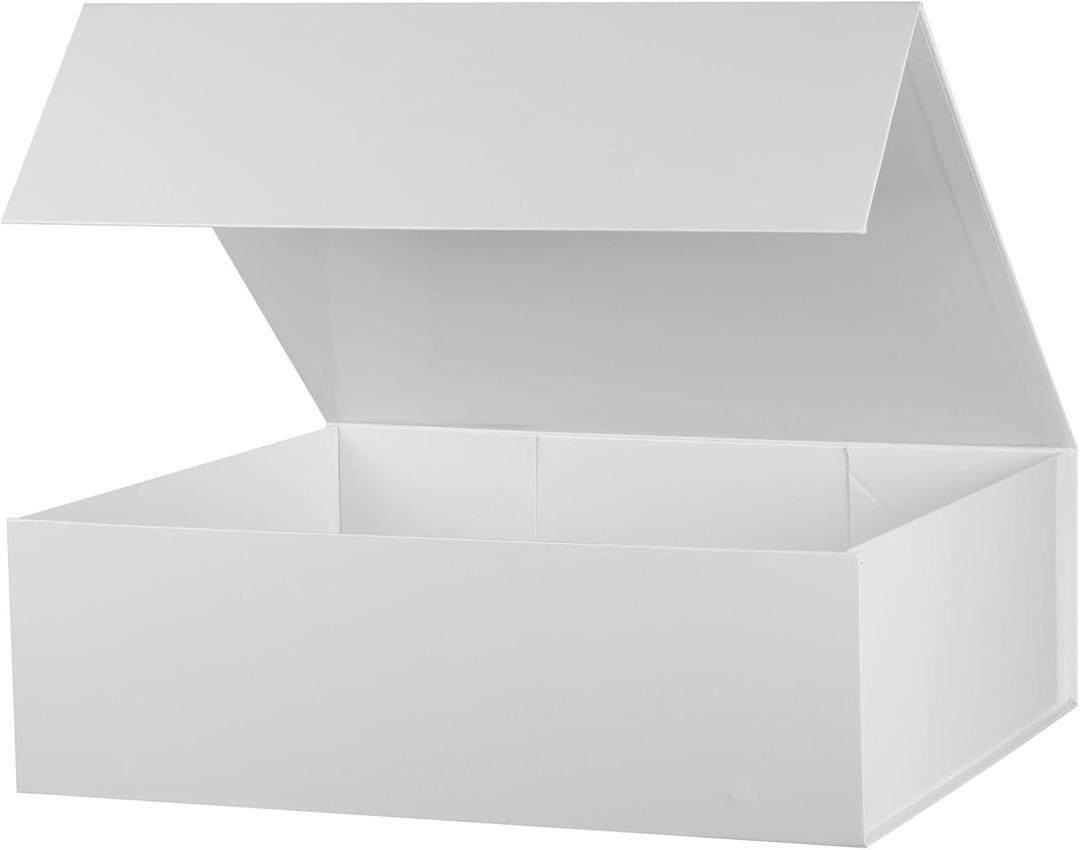 Extra Large Gift Box 16x13x5.3 Inches,White Wedding Dress Box With Lids,Magnetic Closure Gift Boxes For Mother's Day, Birthdays,Bridal Showers, Bridesmaids Gifts,Valentines Day