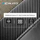 PIC AUTO Leather Car Seat Covers, Sports Carbon Fiber & Mesh Design, High-Back Two Front Set, Waterproof Automotive Seat Covers, Airbag Compatible, Universal Fit for Most Cars (Black & Beige)