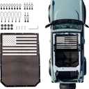 Sunshade Compatible with 2021 2022 2023 2024 2025 2026 New Ford Bronco 4 Door Sun Shade Bikini Top Roof Bimini Soft Mesh Net Exterior Accessories, Blocks UV Wind Noise, with American Flag