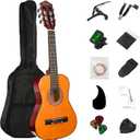 BESYOU 30in Beginner Acoustic Guitar Basic Starter Kit Tuner Capo Strings Winders Strap Picks Kids Student Youth Guitar Pickguard with Gig Bag Orange