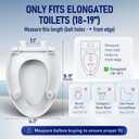 Raised Toilet Seat 3 Inch for Standard Elongated Toilets 1819 Inch Bowl Length, Not Compatible with Round or One-Piece Toilets, Slow-Close Lid, Non-Slip Stable Design, 772 lb Capacity