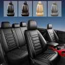 Fit Prius Car Seat Covers (5 Seats Full Set) Compatible with Toyota Prius 2001-2023 2024 2025 2026 - Full Coverage Breathable Leather, Airbag Compatible, Waterproof & All-Weather,Black