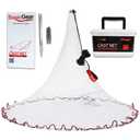 BasicGear Cast Net for Bait Trap Fish | Pure Lead | 12ft Radius with 1/4 inch Mesh 1LB Sinkers for Freshwater and Saltwater | Professional Grade and Upgraded Material | Throw Style