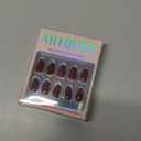 Artquee Press on Nails Short Berry Red Almond False Tips Glossy Reusable Fake Stick on Nails Kit for Women - 30 Pcs 15 Sizes