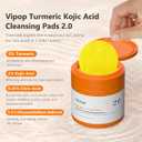 Turmeric pads and kojic acid cleansing for face pads dark spots, kojic acid and turmeric cleansing scrub pads for face and body (60 Count (Pack of 1))