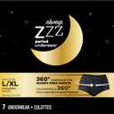 Always ZZZ Overnight Disposable Period Underwear for Women Size LG, 360 Coverage, 7 Count