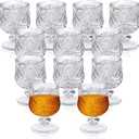 1.75 oz Shot Glasses Set Fancy Cute Shot Glasses Cordial Crystal Shot Glassware Clear Embossed Glass Snifters Drinkware for Wine Sherry Vodka cocktail Beverage Wedding Party Bar Supplies (12 Pieces)