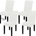 Easy-Going 100% Waterproof Dining Room Chair Cover Set of 4, Stretch Jacquard Parson Chair Slipcover Removable Washable Chair Protector for Home, Restaurant, Banquet (XLarge, Cream)