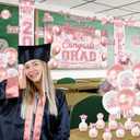 Pink Graduation Decorations 2026, Class of 2026 Decorations, Pink Graduation Decorations 2026 Include Backdrop, Proch Banner, Balloons, Hanging Swirls, Photo Booth, Cupcake toppers