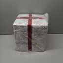 Christmas Lighted Best Gift Boxes Surprise,50 Warm White LED Lights.White Snowflake Velvet Gift Box&Red Bow,Turned On,Top of The Box Opens to Reveal Santa Claus.Indoor Christmas Home Yard Lawn Decor