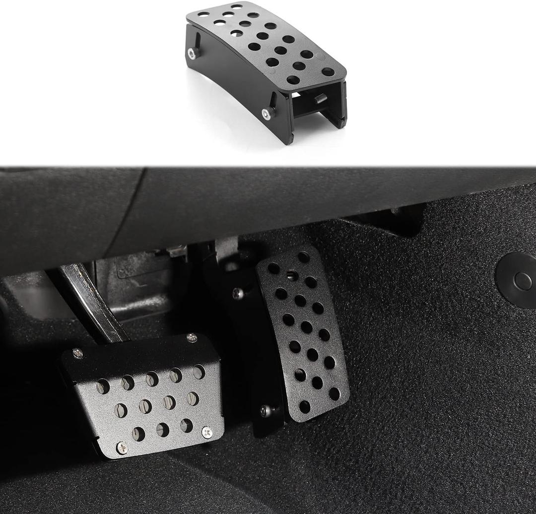 Linskip Gas Pedal Lift Extender Compatible with 2007-2017 Jeep Wrangler JK Accessories, Adjustable Foot Rest Accelerator Pad for Jeep JK Accessories(Black)