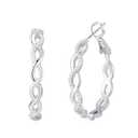 Senteria 925 Sterling Silver Earrings Hoops for Women Lightweight Twisted Hoop Earrings With Cubic Zirconia Hypoallergenic Hoops Earrings (20/30/40/50/60MM)