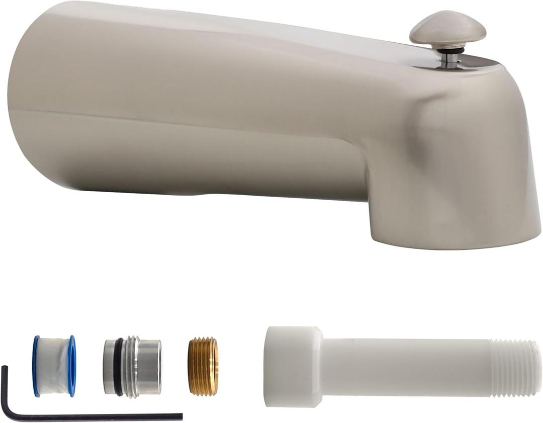 Westbrass E507DUS-07 Universal Fit 7" Diverter Tub Spout, Zinc, Satin Nickel (1 Pack)