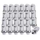 Set of 24 12x1.5mm 13/16 Hex 1.87 Inch Length OEM Factory Mag Lug Nuts, for Tacoma 4 Runner FJ Cruiser Matrix GX470/ GX460 SR5 Pre-Runner TRD Off-Road Limited (chrome)