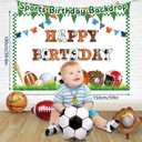 Winrayk 130Pcs Sports Birthday Party Decorations Supplies Sports Balloon Arch Backdrop Tablecloth Football Soccer Baseball Glove Basketball Volleyball Balloon Kid Sport Themed Birthday Party Supplies