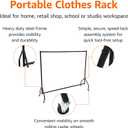 Amazon Basics Heavy Duty Portable Rolling Garment Rack, Hanging Clothes Organizer Rail for Display and Storage, Easy to Assemble, 72 x 60 inches, Black