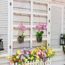 Weysat 10 Pack Hanging Orchid Planter Thai Bamboo Woven 4 Inch Bird Nest Style Orchid Hanging Basket Bamboo Flower Basket with Metal Hook for Trellis Gazebo Indoor Outdoor Wall Small Flower Planter, 19.69 Inches X 4 Inches X 4 Inches