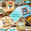 6 Pack 8 x 8 Inch Wood Panel Boards, Unfinished Wooden Canvas Panels Boards for Painting, Drawing, Canvas. DIY Crafts Projects, Arts Use with Oils, Acrylics