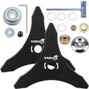 2 Pack Carbon Steel Brush Cutter Blades, 10" x 3 Teeth Weed Eater Blades for 20mm or 25.4mm Arbor, Compatible with Husqvarna, Stihl, Ego, Oregon, Hitachi, Makita Brush Cutter, Weed Wacker etc