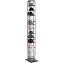 Tandefio 78" Black Floor Standing Hat Rack Tower 12 Tier Hat Display Rack Cap Organizer Metal Hats Stand Hats Wigs Holder for Cap Retail Display Storage Vertically