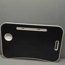 Foldable Laptop Table, Portable Lap Desk Bed Table Tray, Laptop Stand with Cup Holder & Tablet Slot & Lifting Handle for Working Writing Drawing & Eating (Black)