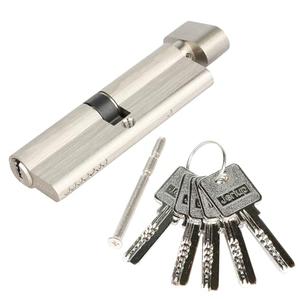 Jeriup 100mm(45/10/45) Euro Profile Lock Cylinder with 5 Keys (dimple), Single Open Copper Lock Cylinder, Anti-Rust Corrosion Resistant Anti-Theft