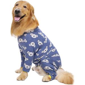 Cotton Medium Large Dog Onesie Surgery Recovery Suit for Medium Large Bodysuit Dogs Pajamas Pjs,Full Covered Dog Recovery Suit After Surgery,Long Sleeved with Zipper On Back (34(Chest 35.04'',Back Length 23.23''), Blue)