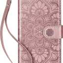 Wallet Case for iPhone 13 Mini, [RFID Blocking] Protective PU Leather Flip Cover with Card Slot Cash Pocket for iPhone 13 Mini(Rose Gold)