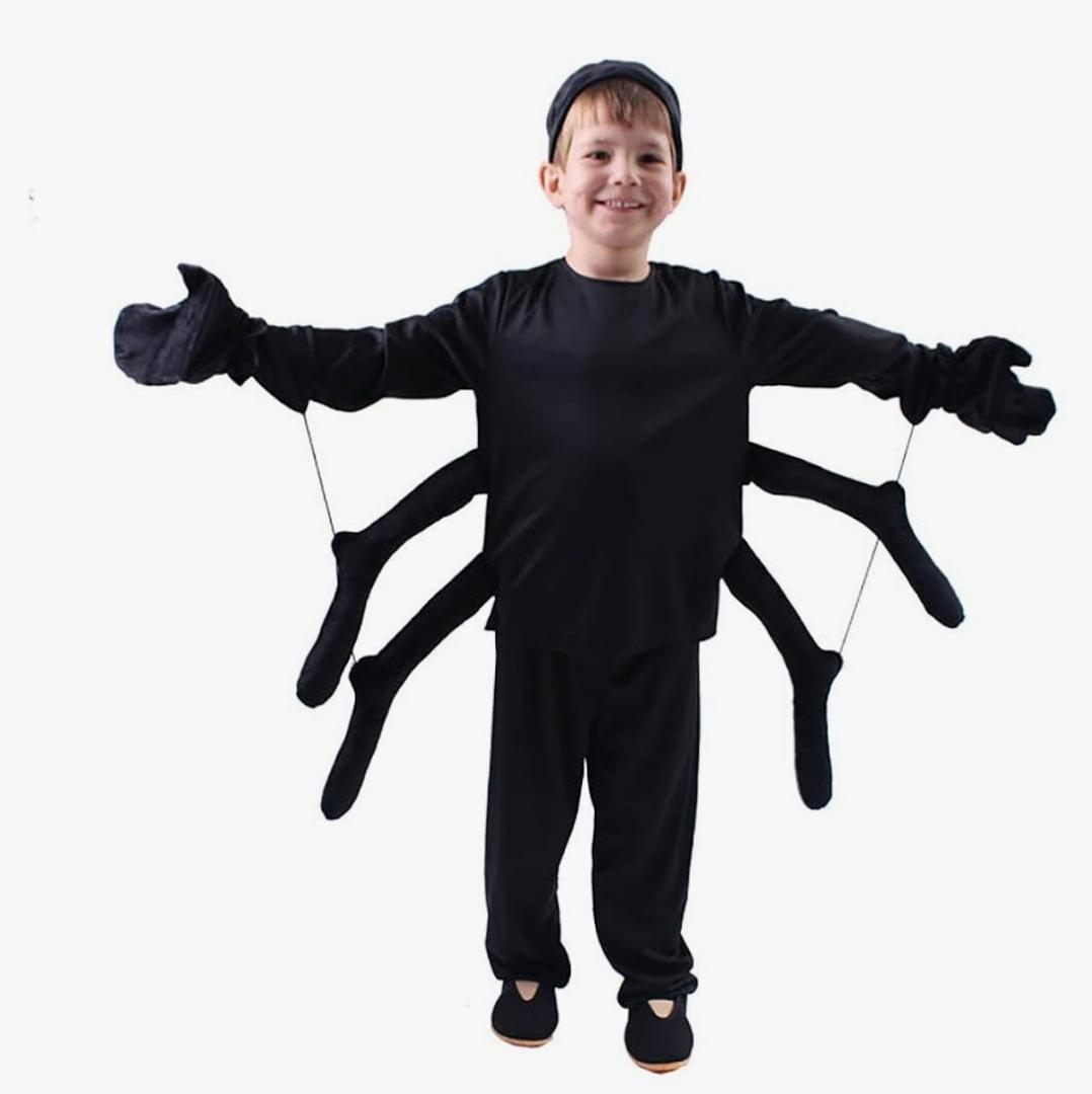 Spider Costume for Kids, Perfect for Halloween, Animal Dress up Party, Black, L