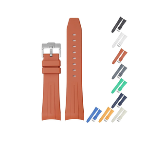22mm Curved End Rubber Band For Blancpain X Swatch, Replacement Watch Band With Buckle For Blancpain X Swatch Silicone Rubber Watch Strap - Orange