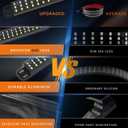60 Inch Tailgate Light Bar, Aluminum Frame Triple Row LED Tailgate Light Strip for Truck, Pickup,Trailer with Full Function Red Brake White Reverse Amber Turn Signal Double Flash Light