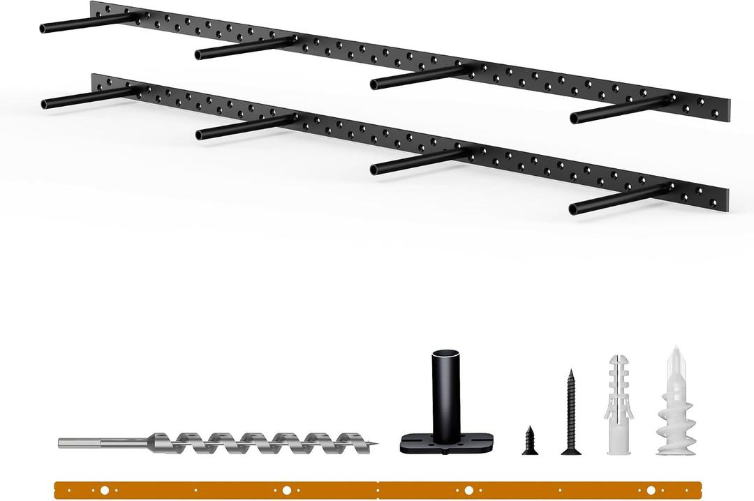 2pcs Floating Shelf Bracket Heavy Duty Floating Mantel Bracket Black Metal Decorative Floating Shelf Hardware Hidden Shelving Mounting Brackets (43X8X1)