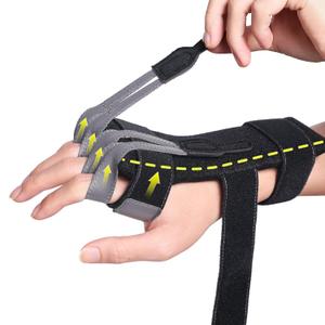 DrFinger Radial Nerve Palsy Brace Splint for Weak Finger, Wrist Drop, Crutch Palsy, Mcp Arthroplasty, Radial Nerve Injury, Finger Limp, Adjustable Hand Stabilizer fit Right & Left Hand - Black, Regular
