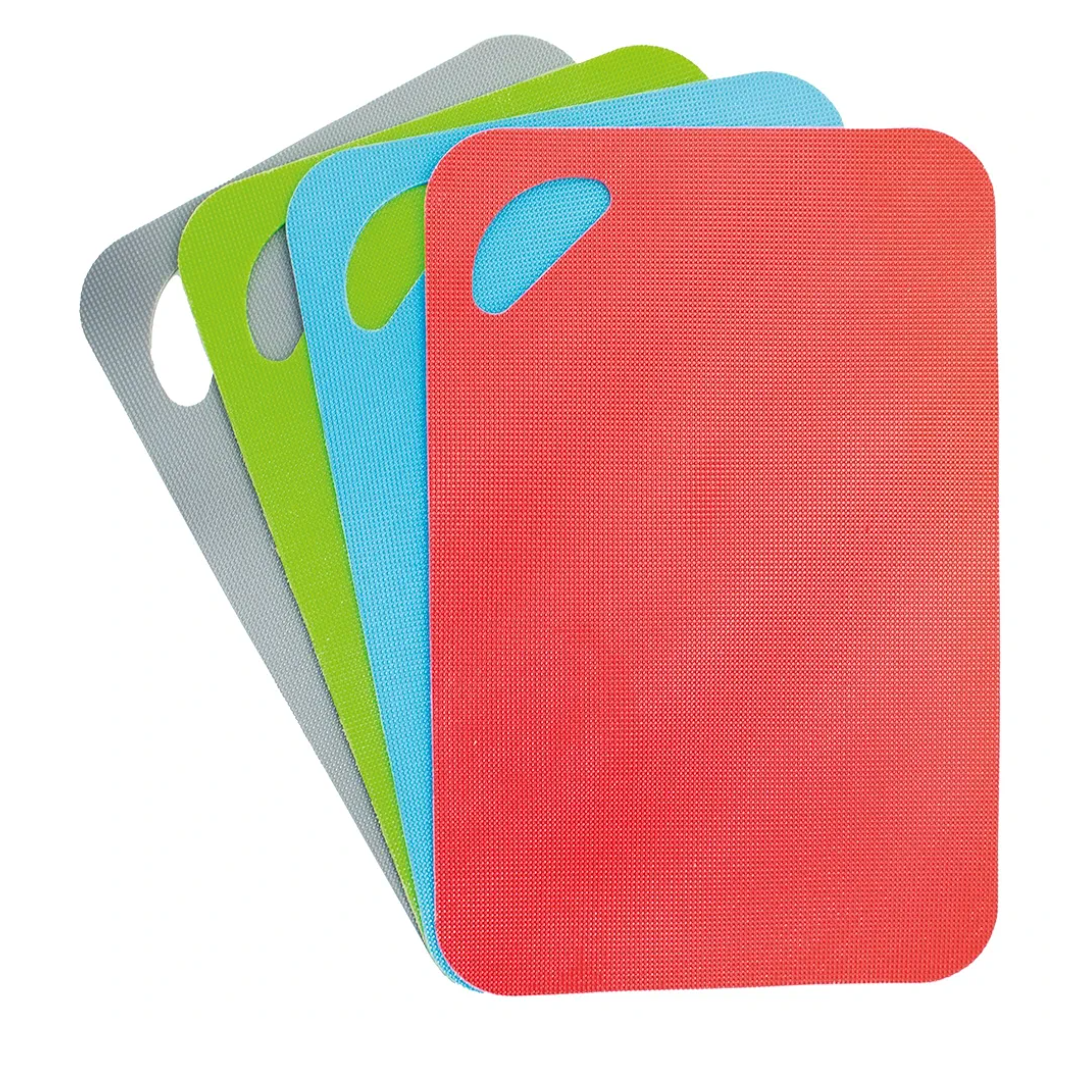 Jacent Plastic Cutting Board Set: 4 Count, Multicolored, Non-slip Mats for Meat and Vegetables, Non-Slip Cutting Mat, Chopping Board, Kitchen Prep Cutting Mat For Onions, Tomatoes, And More