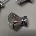 YourGift 16 Pack Drawer Knobs Diamond Shaped Crystal Glass 30mm Cabinet Knobs Pull Handles (Silver)