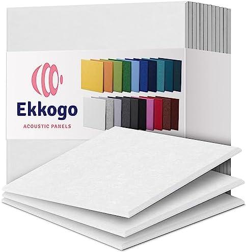 Ekkogo Acoustic Panels 12-Pack Soundproof Wall Panels 12"X12"X0.4" Sound Panels High Density Sound Dampening Panels - [White Square]