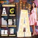 4 FT Light Up Marquee Letters, Giant Mosaic Letter Cool White and Warm White LED, Large Lighted Alphabet Lights for Balloons Birthday Party Anniversary Wedding Decorations, Letter Z