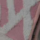 Ompaa Ultra Soft Shaggy Rugs Memory Foam Bedroom Carpet, Pink 4 x 6 Feet, Plush Geometric Textured Area Rugs for Living Room Couch Dorm Bedside Kids Girls Teens Room Nursery Decor Floor Mat