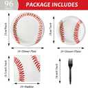 96 Pcs Baseball Party Supplies Bundle Paper Plates Napkins Baseballs Party Birthday Decorations Favors For Girls Serves 24