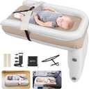 PAHTTO Inflatable Airplane Bed for Kids, Portable Toddlers Airplane Blow Up Matrress for Travel, Inflatable Baby Bed Mattress with Hand Pump, Toddler Travel Essentials
