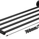 2-Tier Towel Racks for Bathroom (30 Inches) Stainless Steel, Water and Rust Proof, Wall Mounted, Easy to Install, Top of The line Rack,Black
