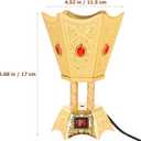 TEHAUX Electric Incense Burner Plug-in Arabian Bakhoor Burner for Home and Office Metal Electric Incense Holder for Middle Eastern Fragrance Desktop Censer for Yoga Spa Decor 4.48 Inch (Golden Us)