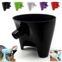 Flour Funnel for KitchenAid Mixer 5 Qt, Anti-Splash Attachment for Tilt-Head Stand Mixer 4.5 & 5 Quart (KSM150), Dishwasher Safe No-Mess Baking Tool, Easy Pour Accessory (Black)